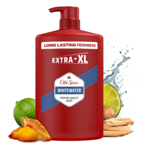 Душ гел и шампоан 3 in 1 Old Spice WhiteWater, За тяло, коса и лице, 1000 мл