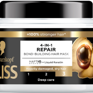 Schwarzkopf GLISS Възстановяваща маска за много изтощена и суха коса Repair 4-in-1, 400 ml