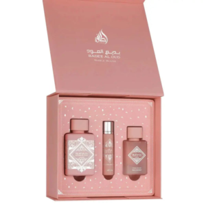 Парфюмен подаръчен комплект Lattafa Bade'e Al Oud Noble Blush, 100ml + 12ml + 50ml, Дамски
